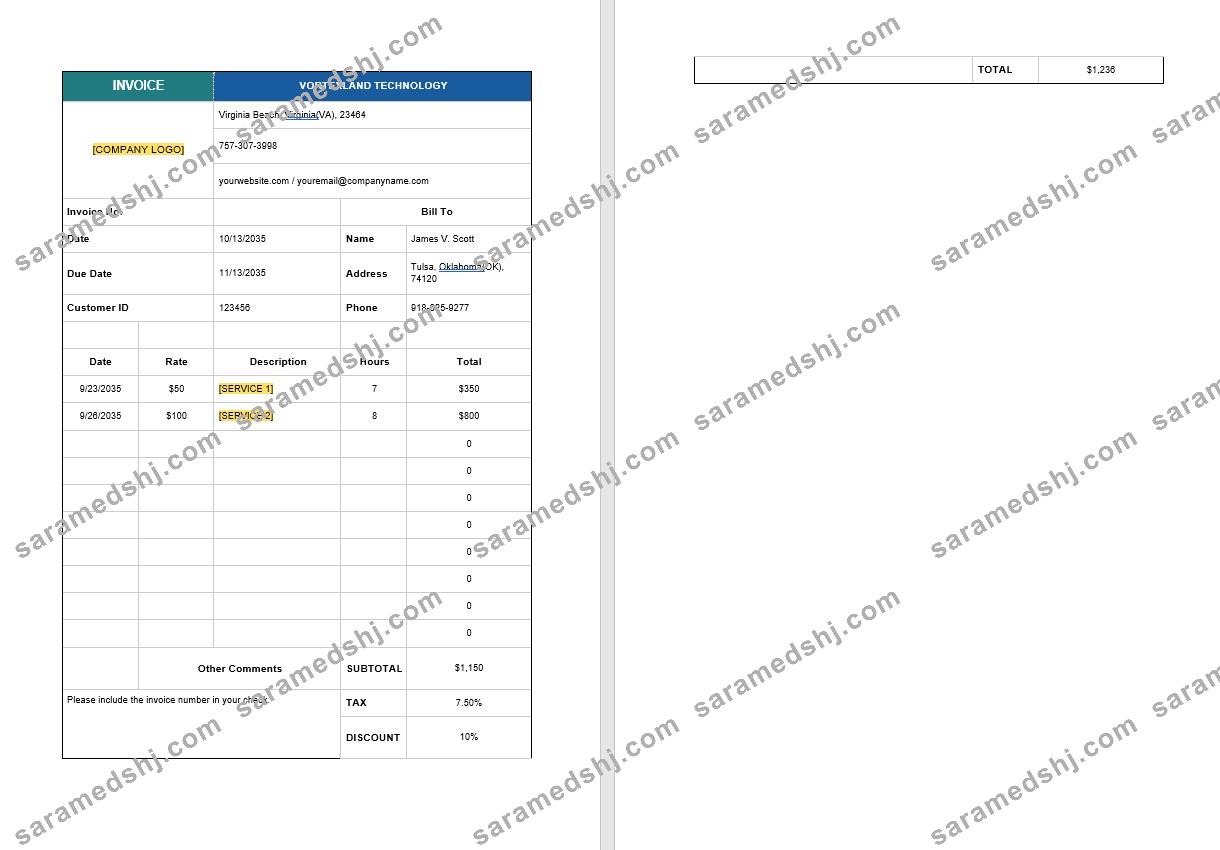 IT Consulting Invoice Template